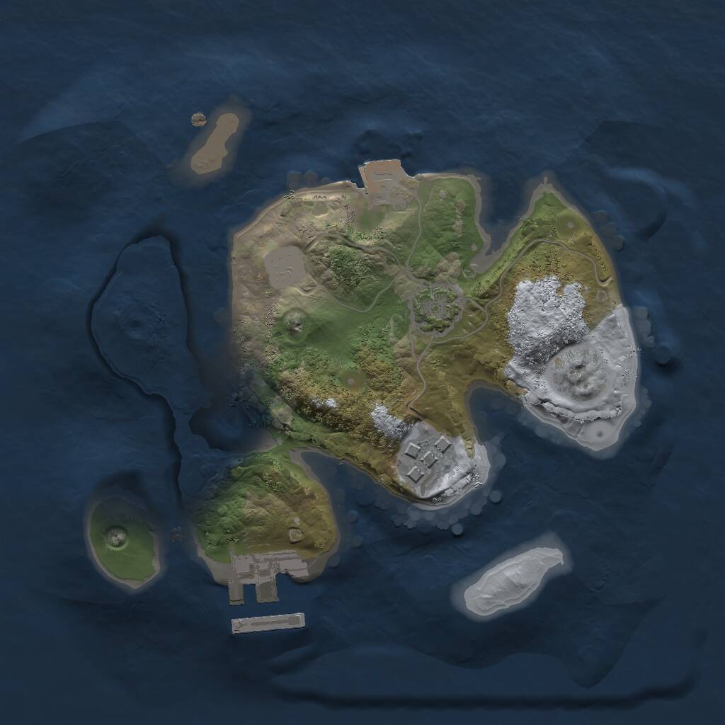 Rust Map: Procedural Map, Size: 2000, Seed: 1701403770, 4 Monuments