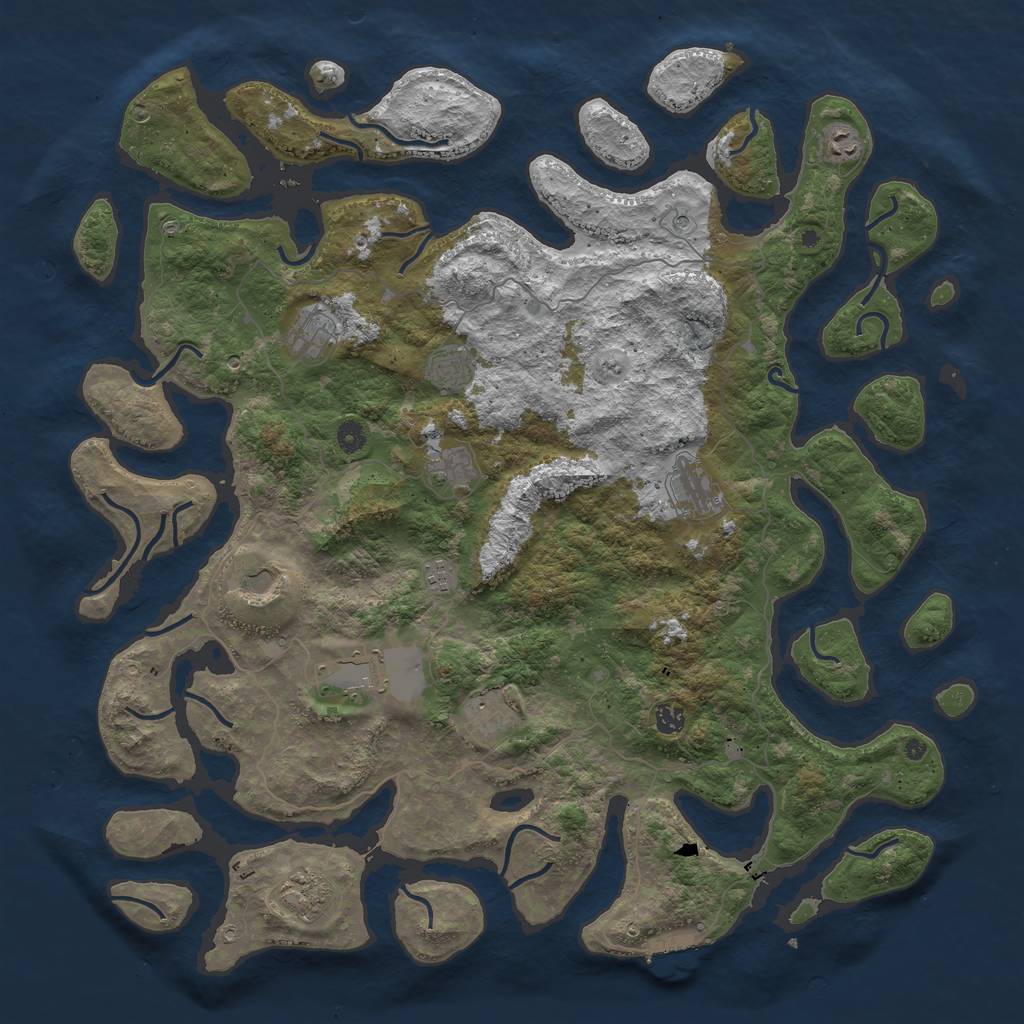 Rust Map: Procedural Map, Size: 5000, Seed: 57404, 15 Monuments