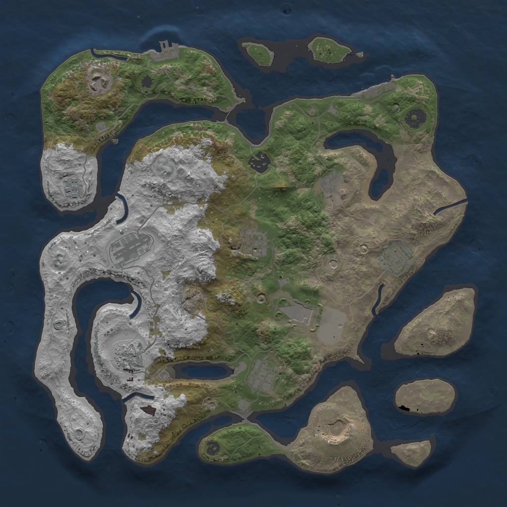 Rust Map: Procedural Map, Size: 3750, Seed: 1549567027, 16 Monuments