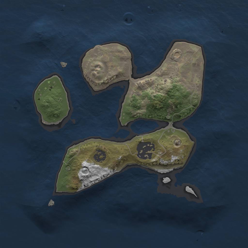 Rust Map: Procedural Map, Size: 2000, Seed: 373950592, 3 Monuments