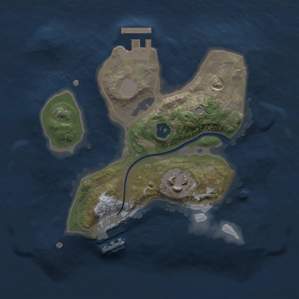 Rust Map: Procedural Map, Size: 2000, Seed: 373950592, 4 Monuments