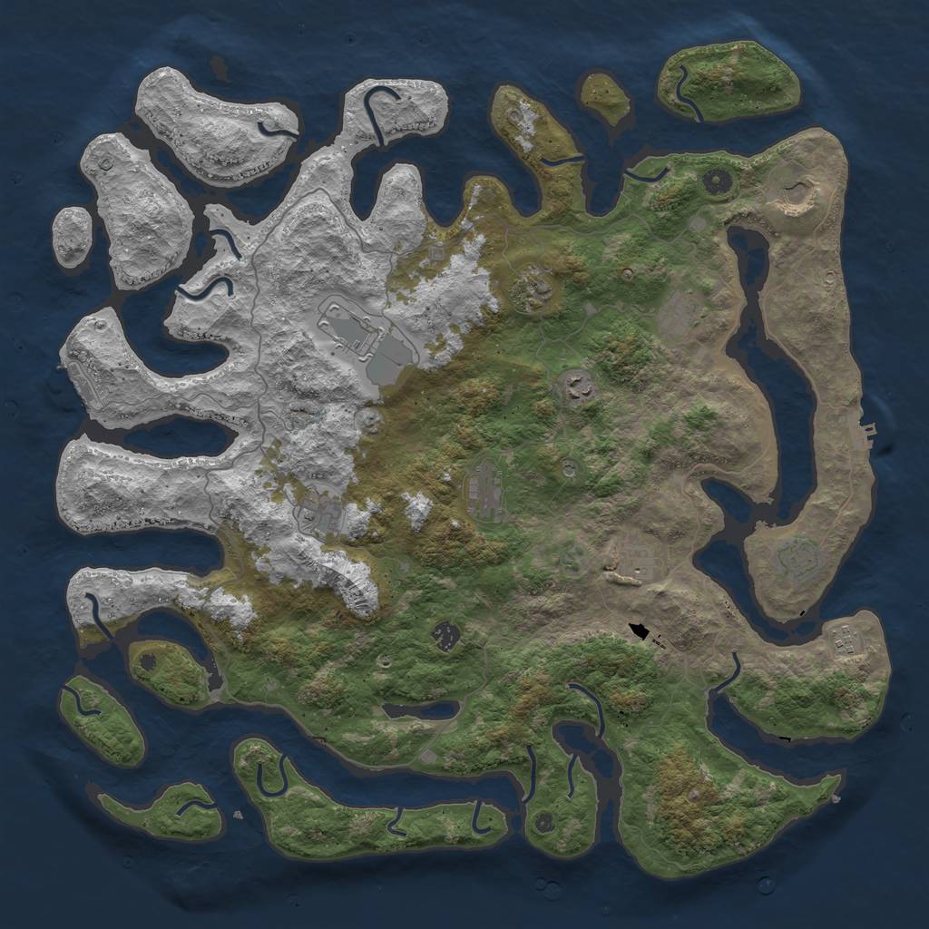 Rust Map: Procedural Map, Size: 5000, Seed: 846581237, 16 Monuments