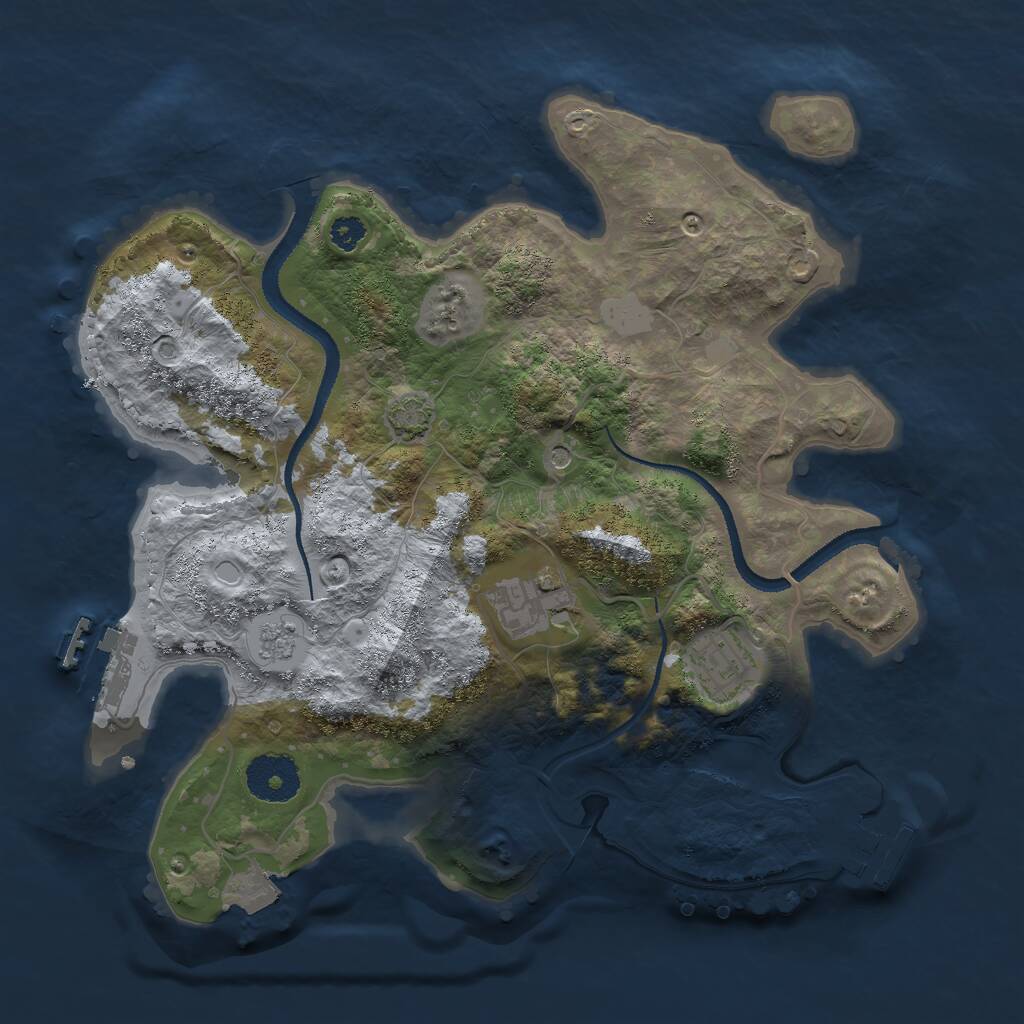 Rust Map: Procedural Map, Size: 3000, Seed: 1748339261, 8 Monuments