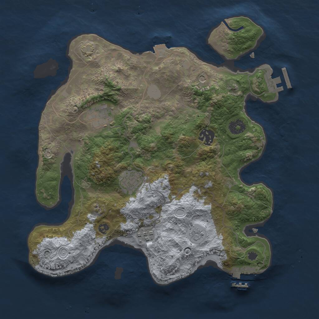 Rust Map: Procedural Map, Size: 3000, Seed: 1797249753, 10 Monuments