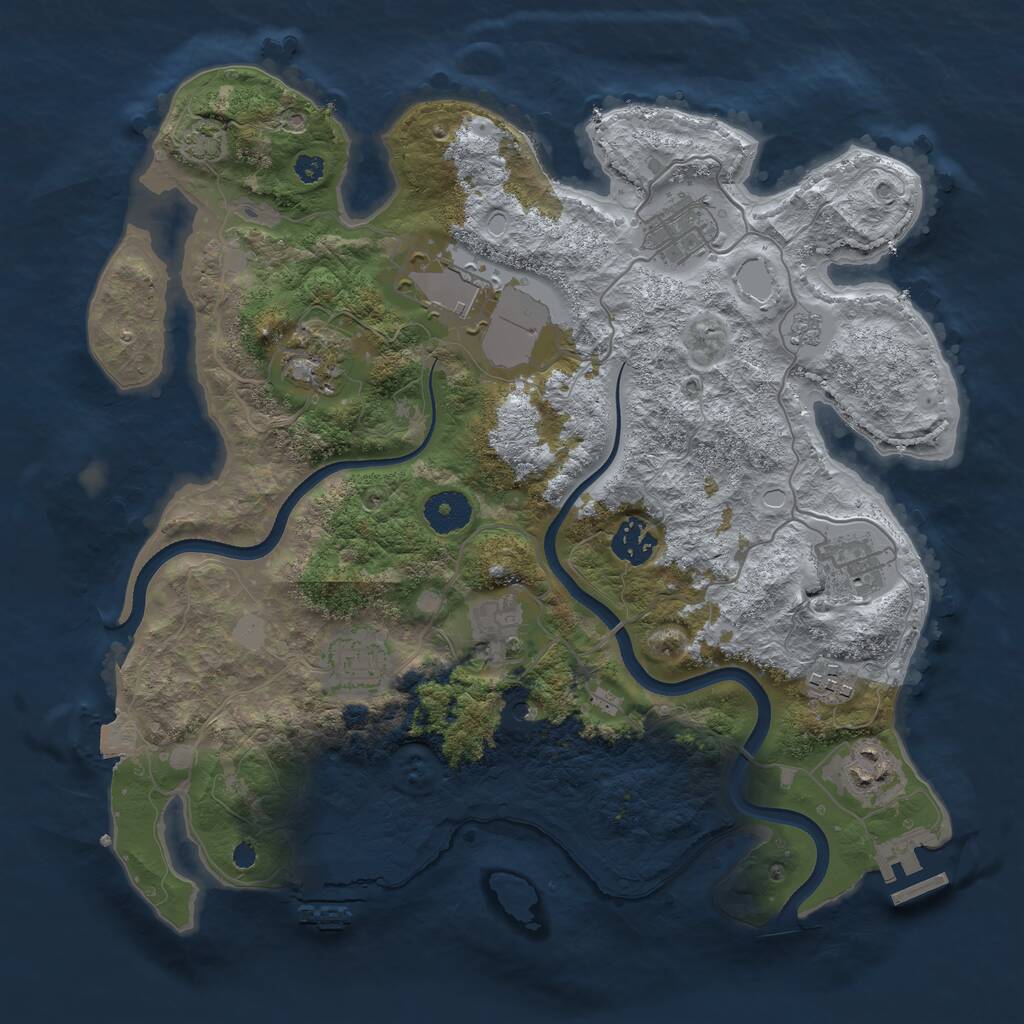 Rust Map: Procedural Map, Size: 3500, Seed: 85678, 15 Monuments