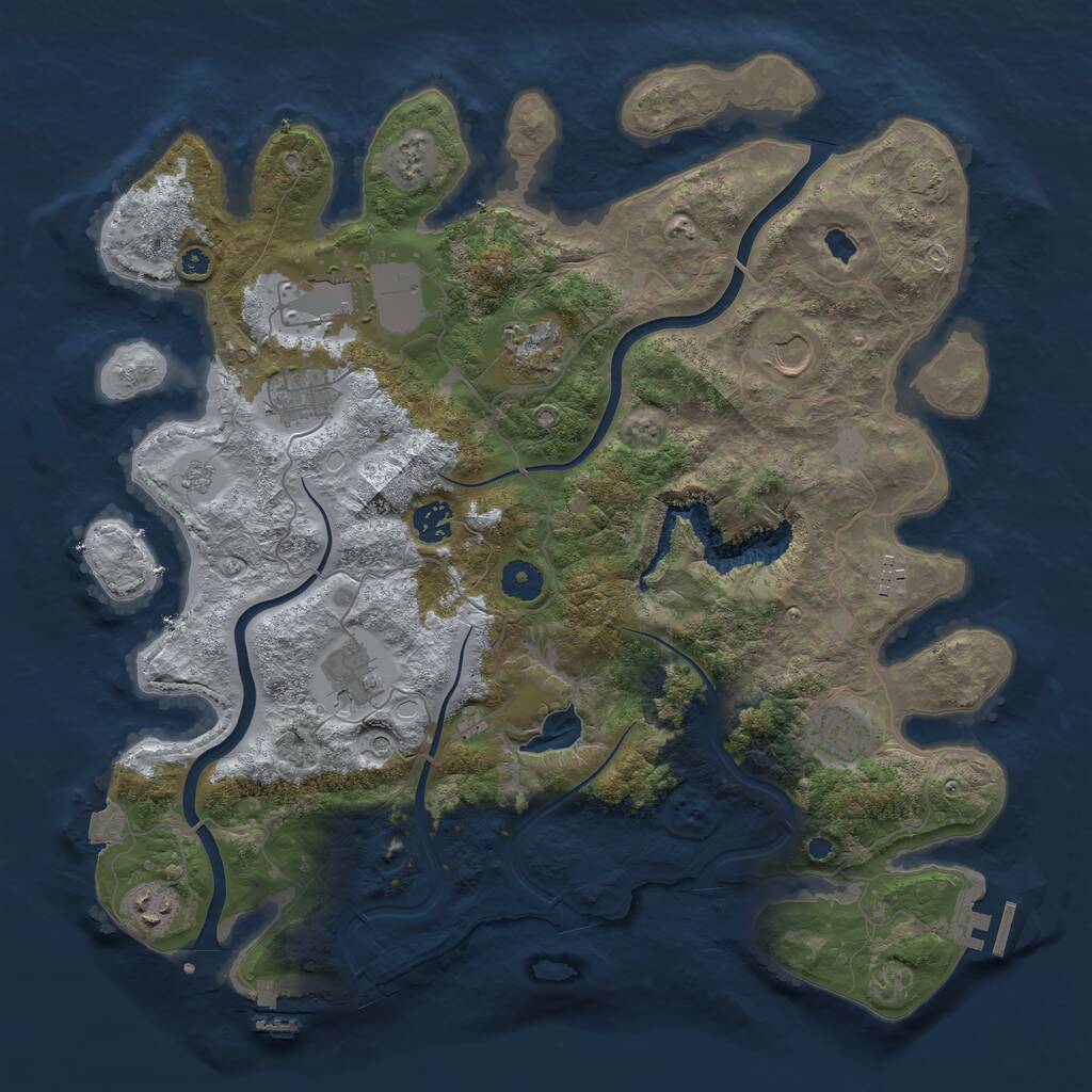Rust Map: Procedural Map, Size: 4000, Seed: 50670, 15 Monuments