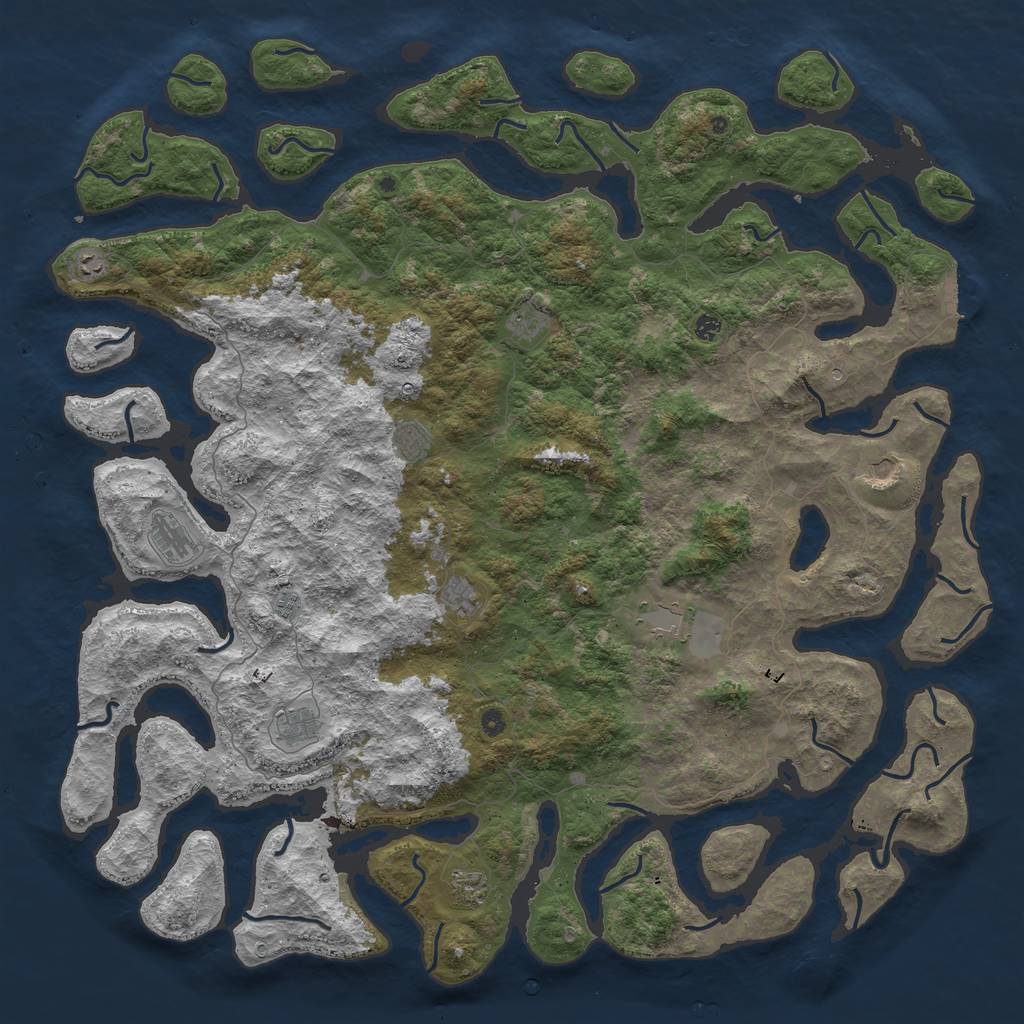 Rust Map: Procedural Map, Size: 6000, Seed: 326245364, 15 Monuments