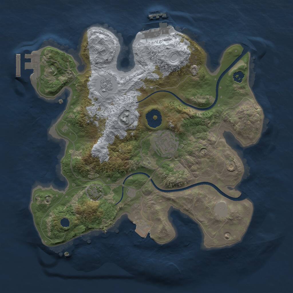 Rust Map: Procedural Map, Size: 2589, Seed: 793197, 6 Monuments