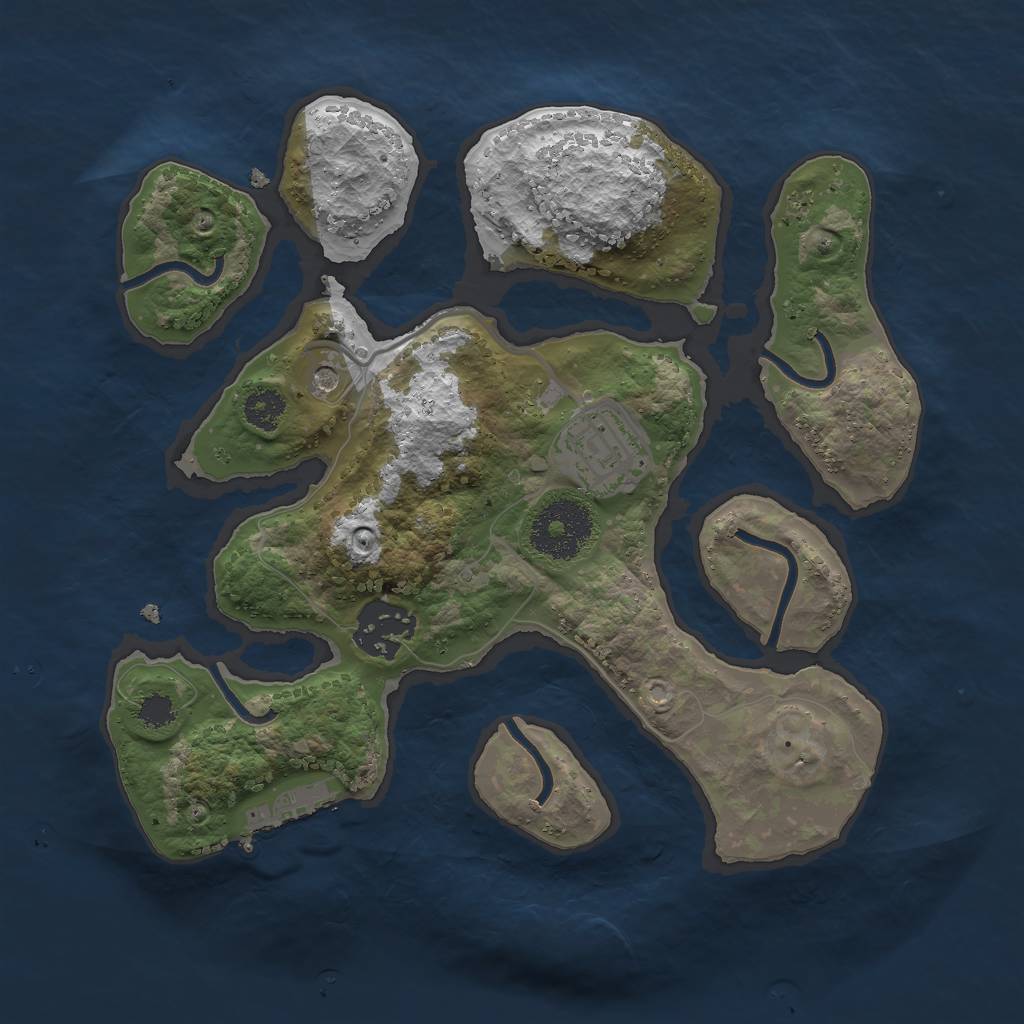 Rust Map: Procedural Map, Size: 2589, Seed: 793197, 6 Monuments