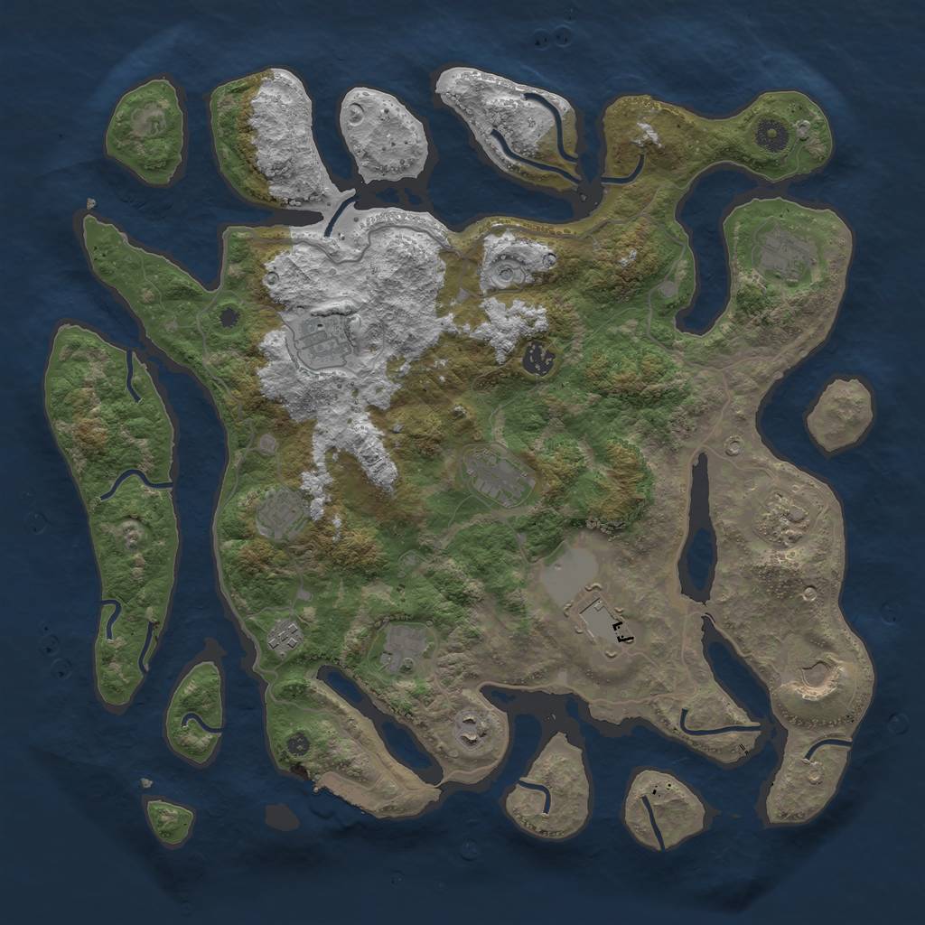 Rust Map: Procedural Map, Size: 4250, Seed: 2000, 15 Monuments