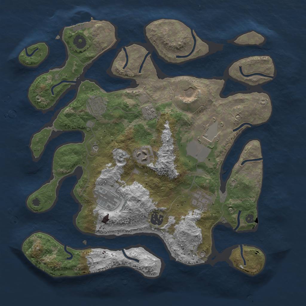 Rust Map: Procedural Map, Size: 3500, Seed: 526760926, 12 Monuments