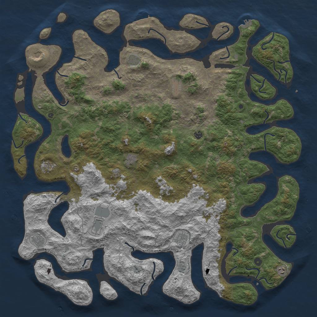 Rust Map: Procedural Map, Size: 6000, Seed: 787898525, 16 Monuments