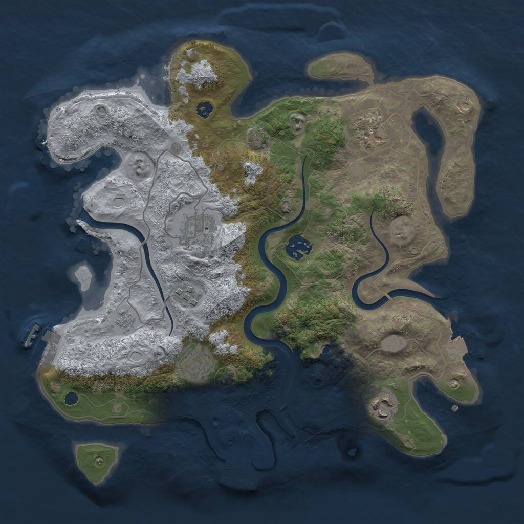 Rust Map: Procedural Map, Size: 3247, Seed: 4864, 12 Monuments