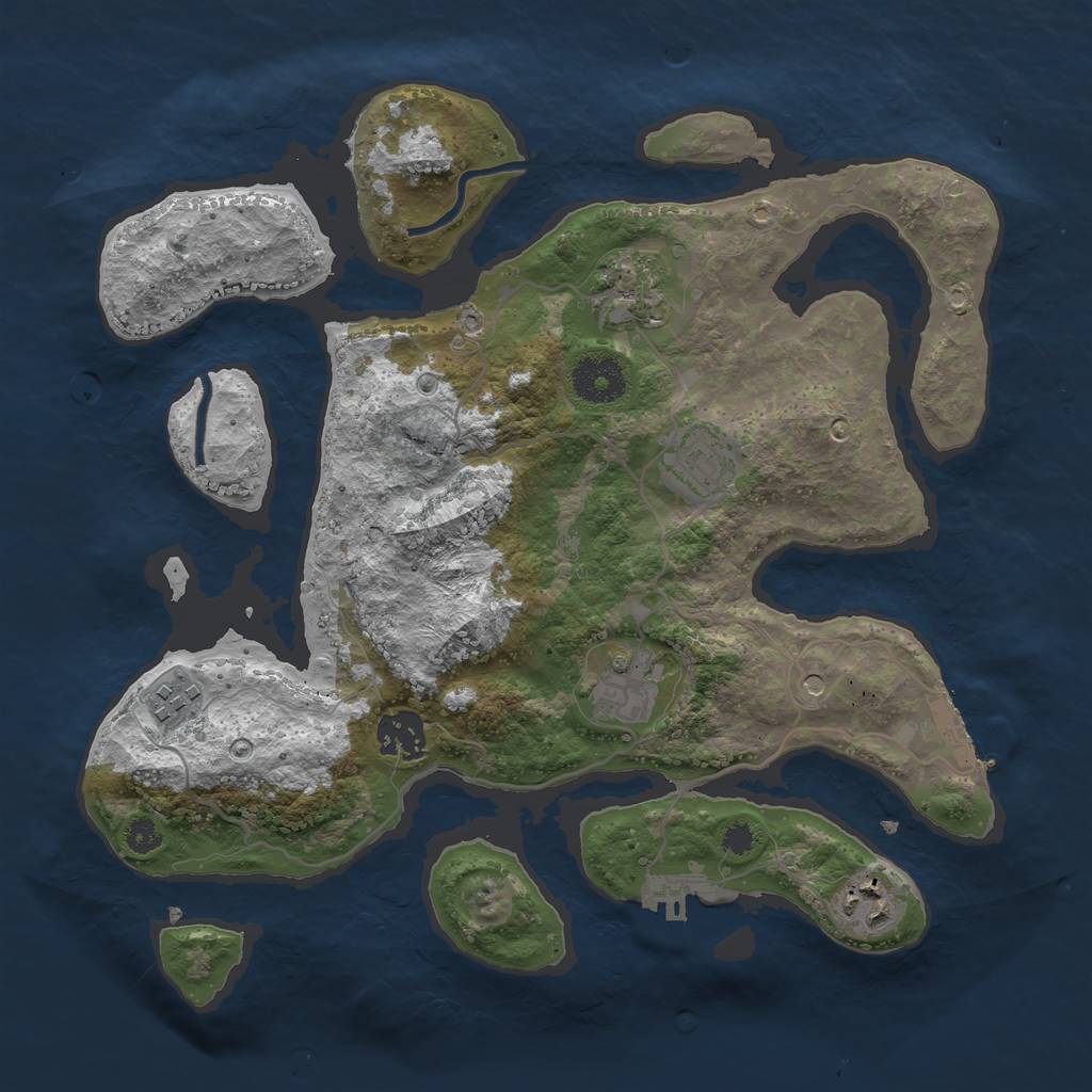 Rust Map: Procedural Map, Size: 3247, Seed: 4864, 11 Monuments