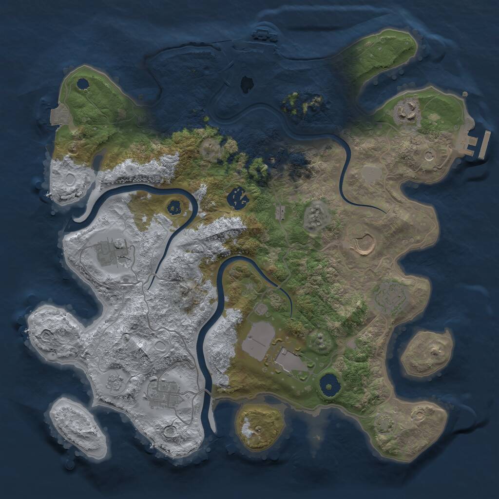 Rust Map: Procedural Map, Size: 3500, Seed: 1572, 14 Monuments