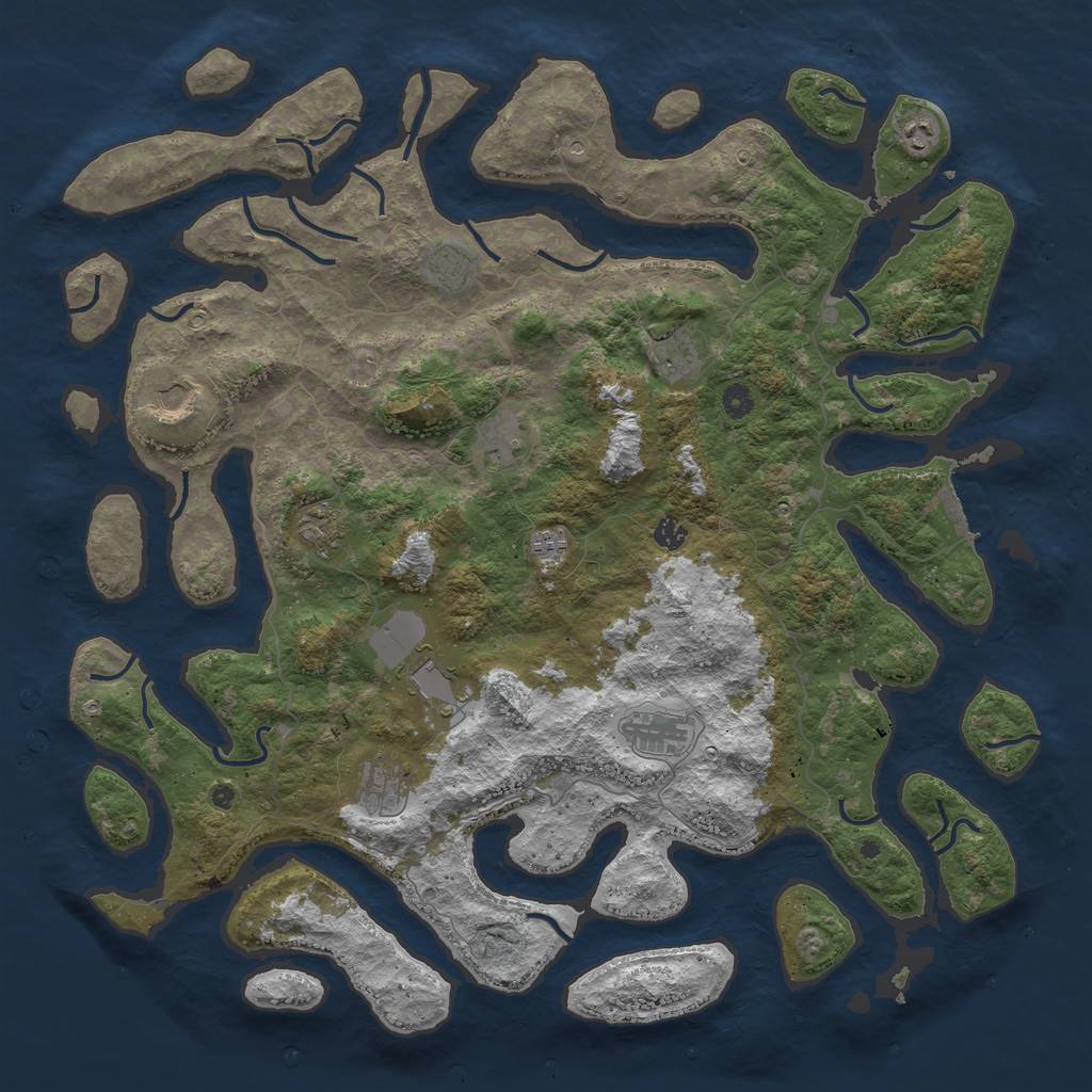 Rust Map: Procedural Map, Size: 5000, Seed: 6979, 15 Monuments