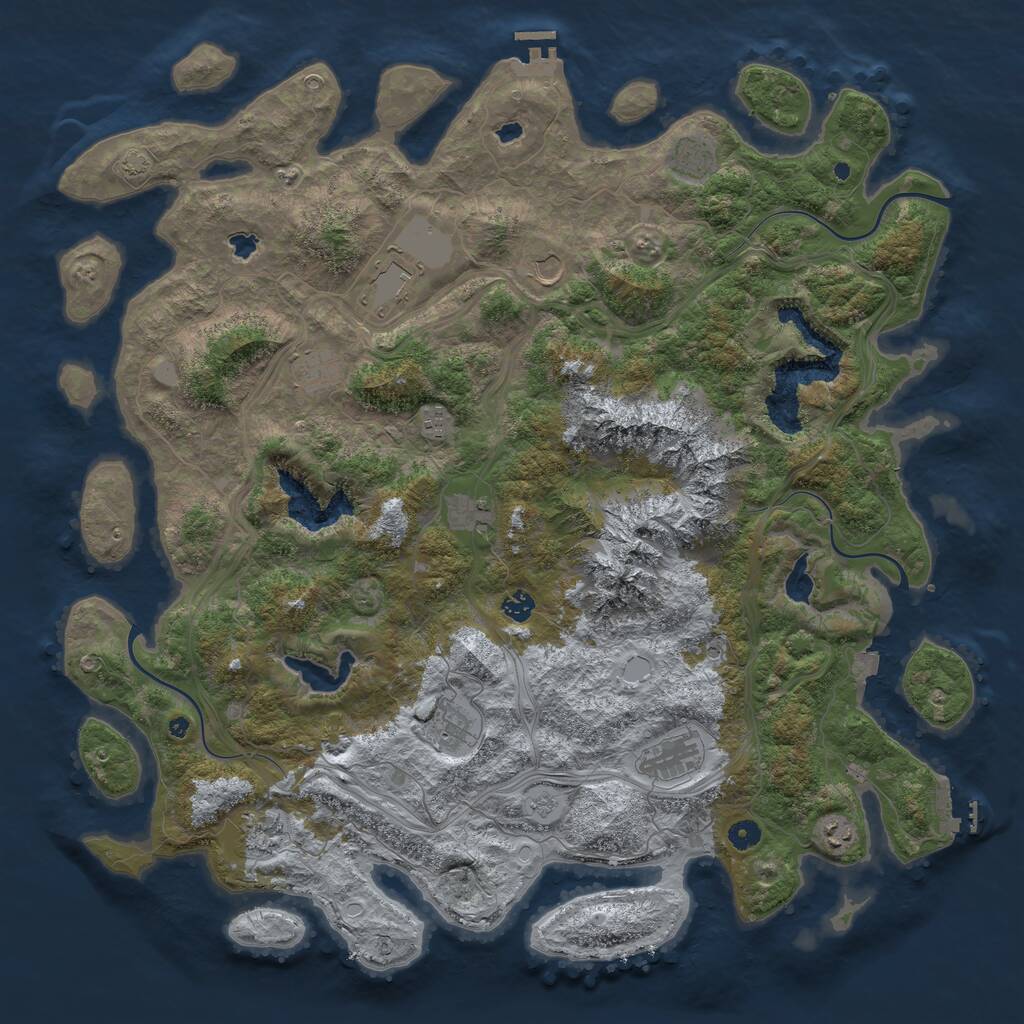 Rust Map: Procedural Map, Size: 5000, Seed: 6979, 17 Monuments
