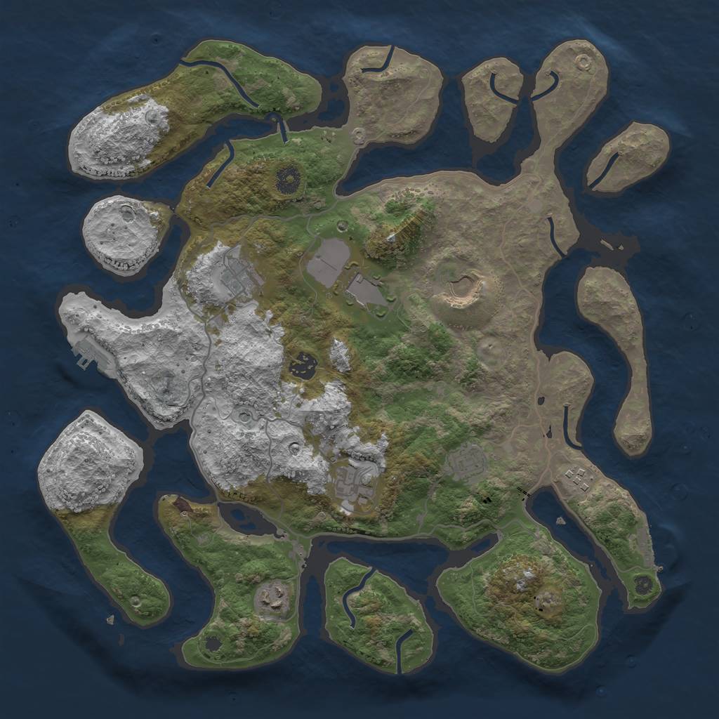 Rust Map: Procedural Map, Size: 4000, Seed: 604715066, 13 Monuments