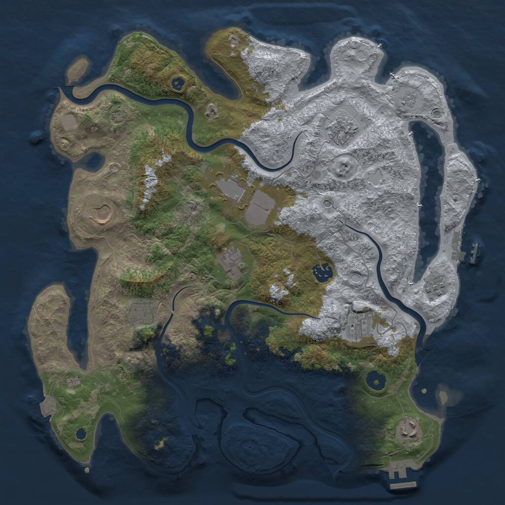 Rust Map: Procedural Map, Size: 3900, Seed: 217, 15 Monuments