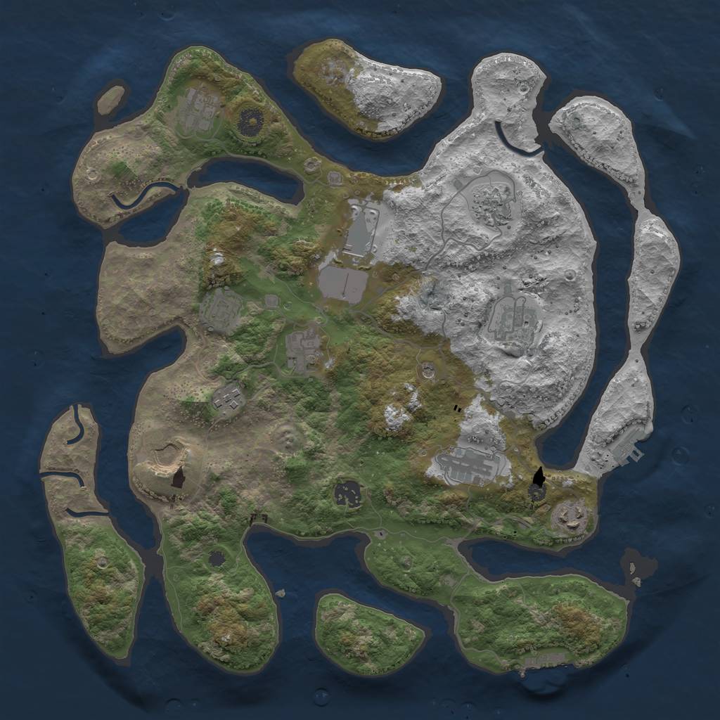 Rust Map: Procedural Map, Size: 3900, Seed: 217, 16 Monuments