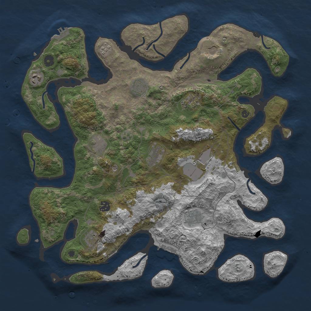 Rust Map: Procedural Map, Size: 4250, Seed: 166126, 16 Monuments