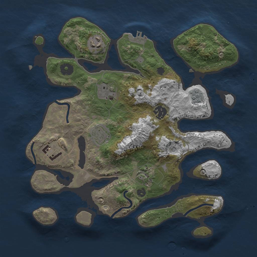 Rust Map: Procedural Map, Size: 3000, Seed: 1916020531, 11 Monuments