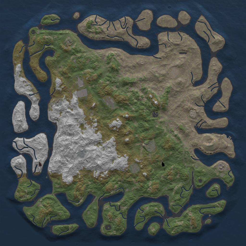 Rust Map: Procedural Map, Size: 6000, Seed: 96133468, 15 Monuments