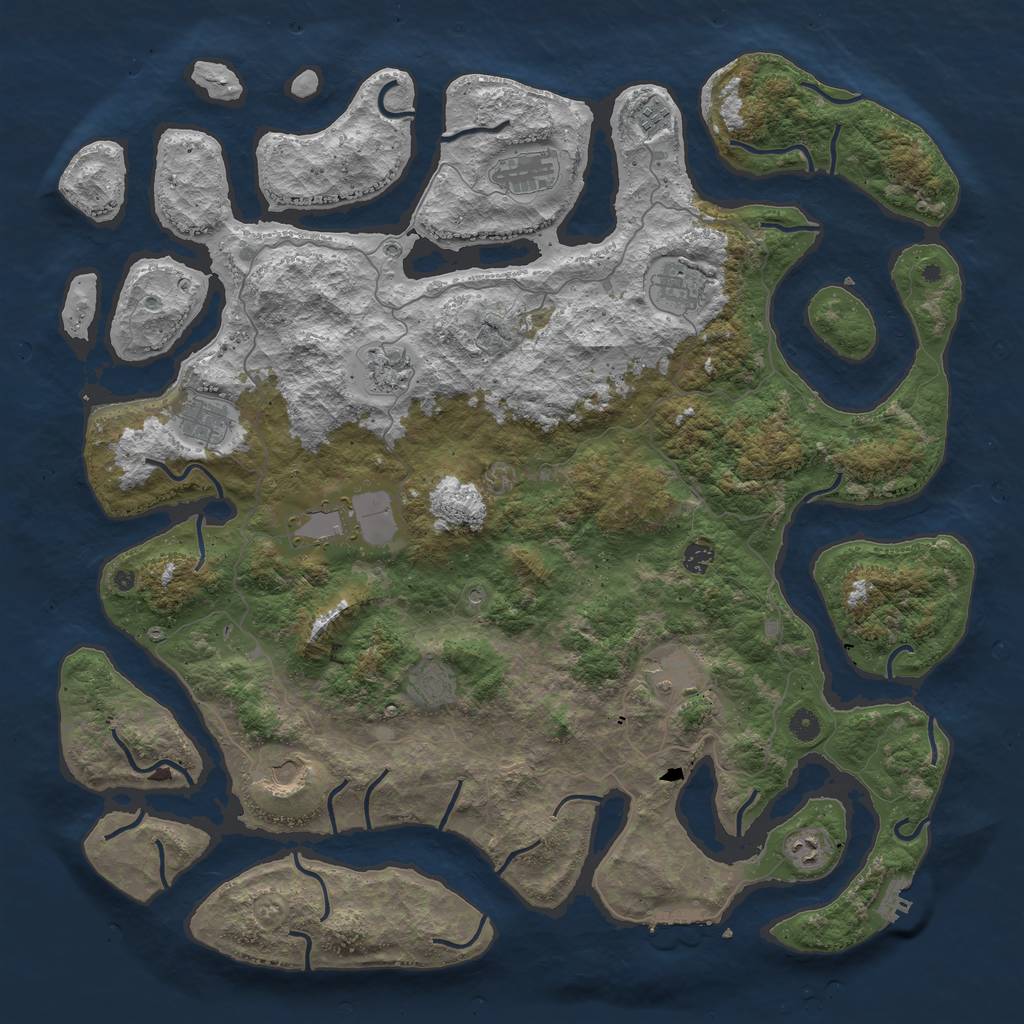 Rust Map: Procedural Map, Size: 5000, Seed: 567367122, 16 Monuments