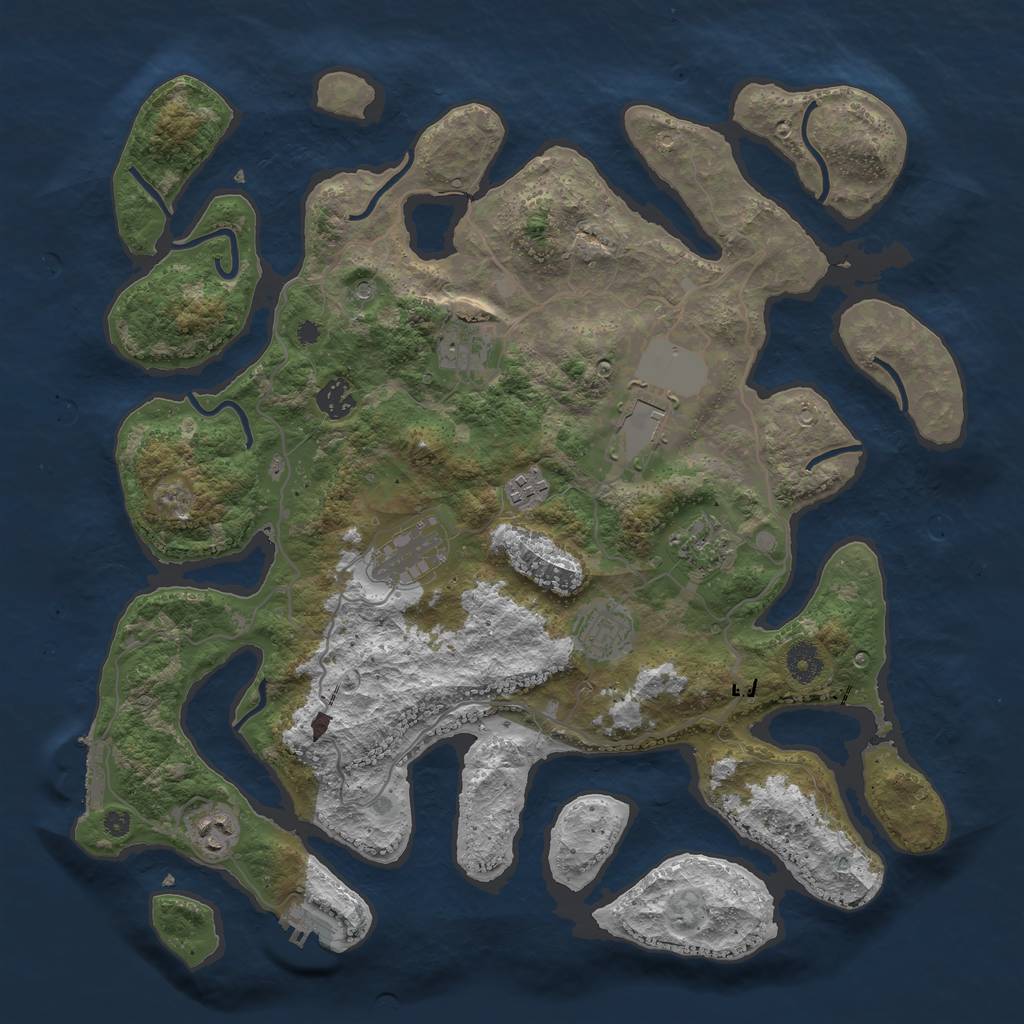 Rust Map: Procedural Map, Size: 4000, Seed: 107111731, 13 Monuments