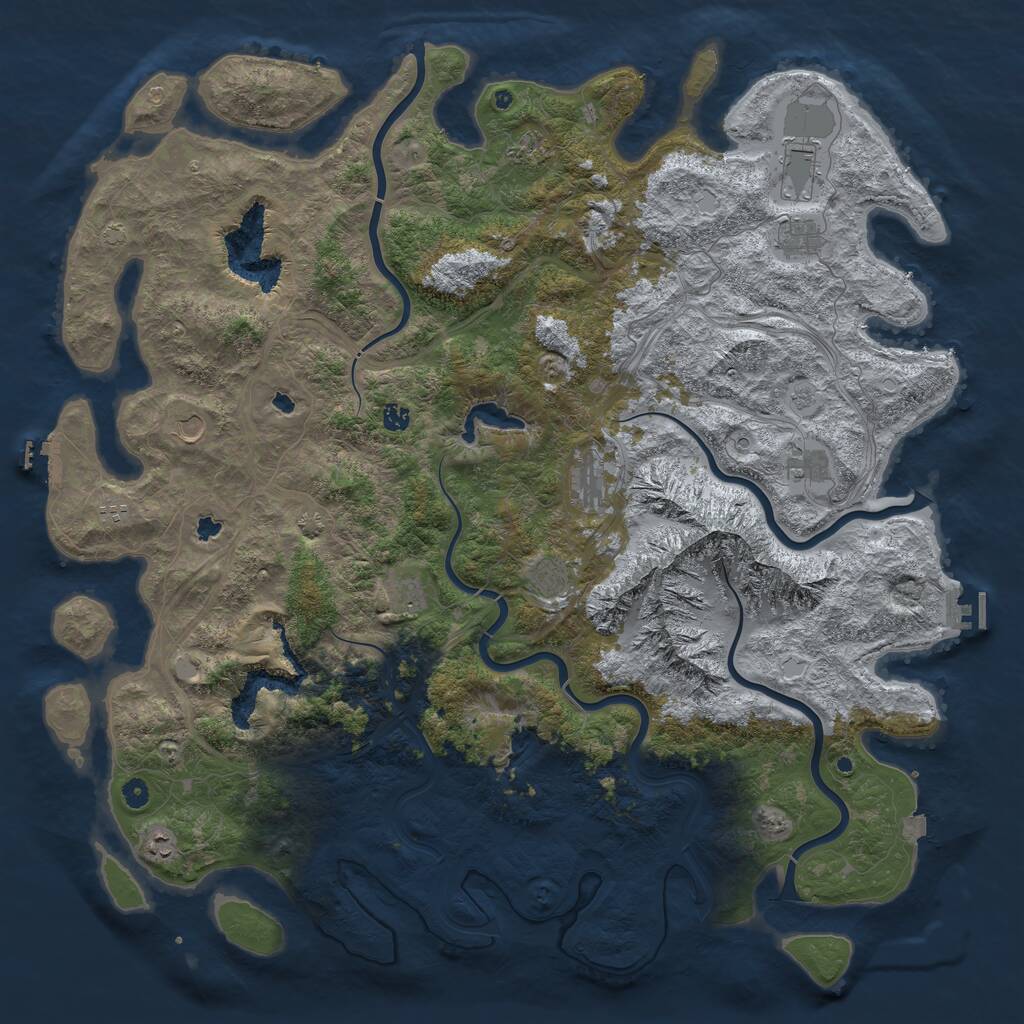 Rust Map: Procedural Map, Size: 5500, Seed: 2033727500, 17 Monuments