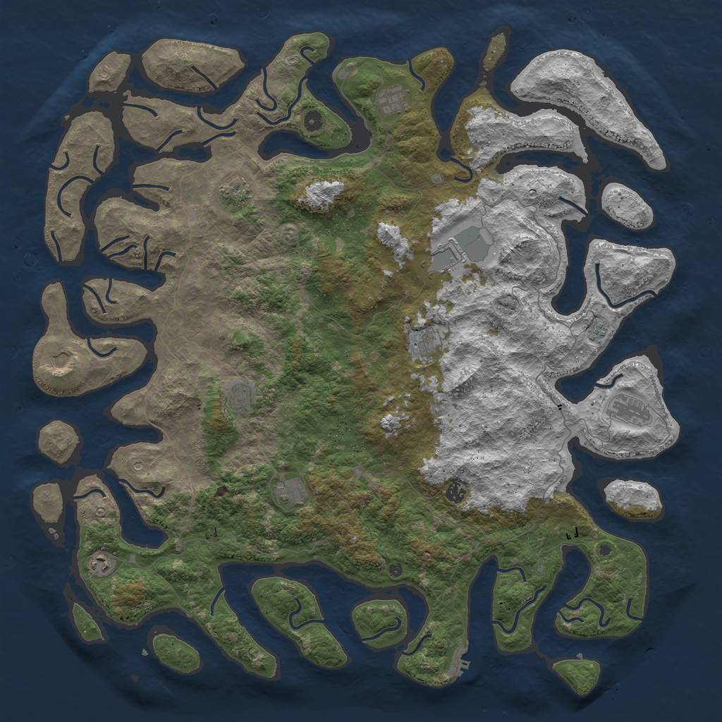 Rust Map: Procedural Map, Size: 5500, Seed: 2033727500, 15 Monuments