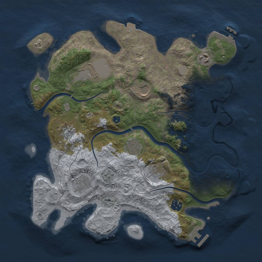 Rust Map: Procedural Map, Size: 3500, Seed: 542858852, 15 Monuments