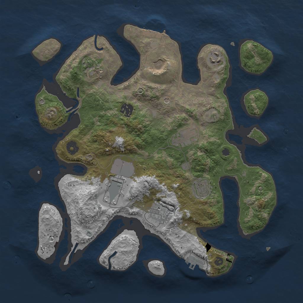 Rust Map: Procedural Map, Size: 3500, Seed: 542858852, 13 Monuments