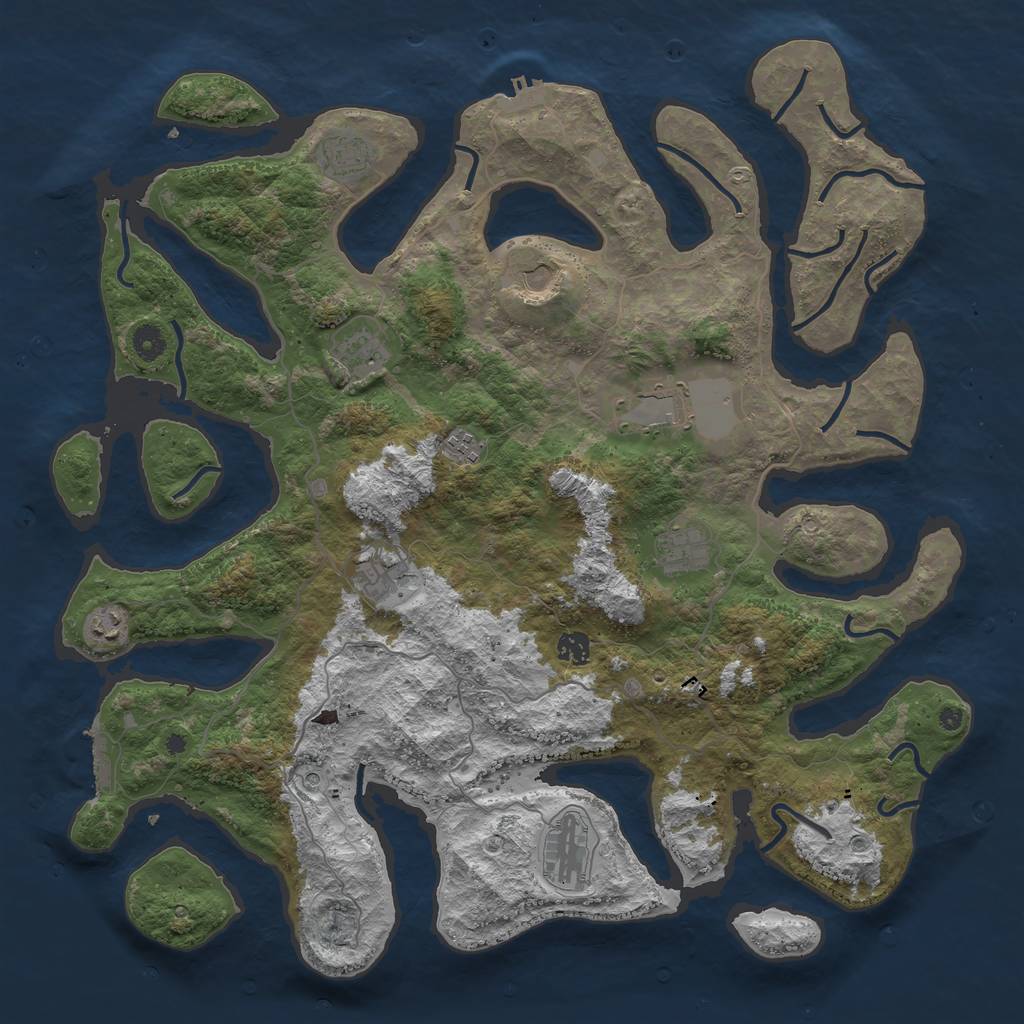 Rust Map: Procedural Map, Size: 4500, Seed: 1875562632, 15 Monuments