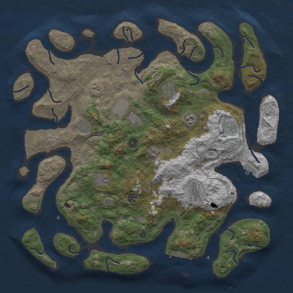 Rust Map: Procedural Map, Size: 4500, Seed: 2004033488, 15 Monuments