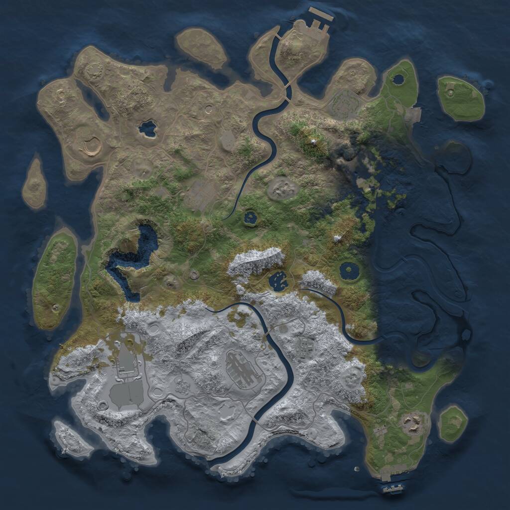 Rust Map: Procedural Map, Size: 4000, Seed: 106010488, 15 Monuments