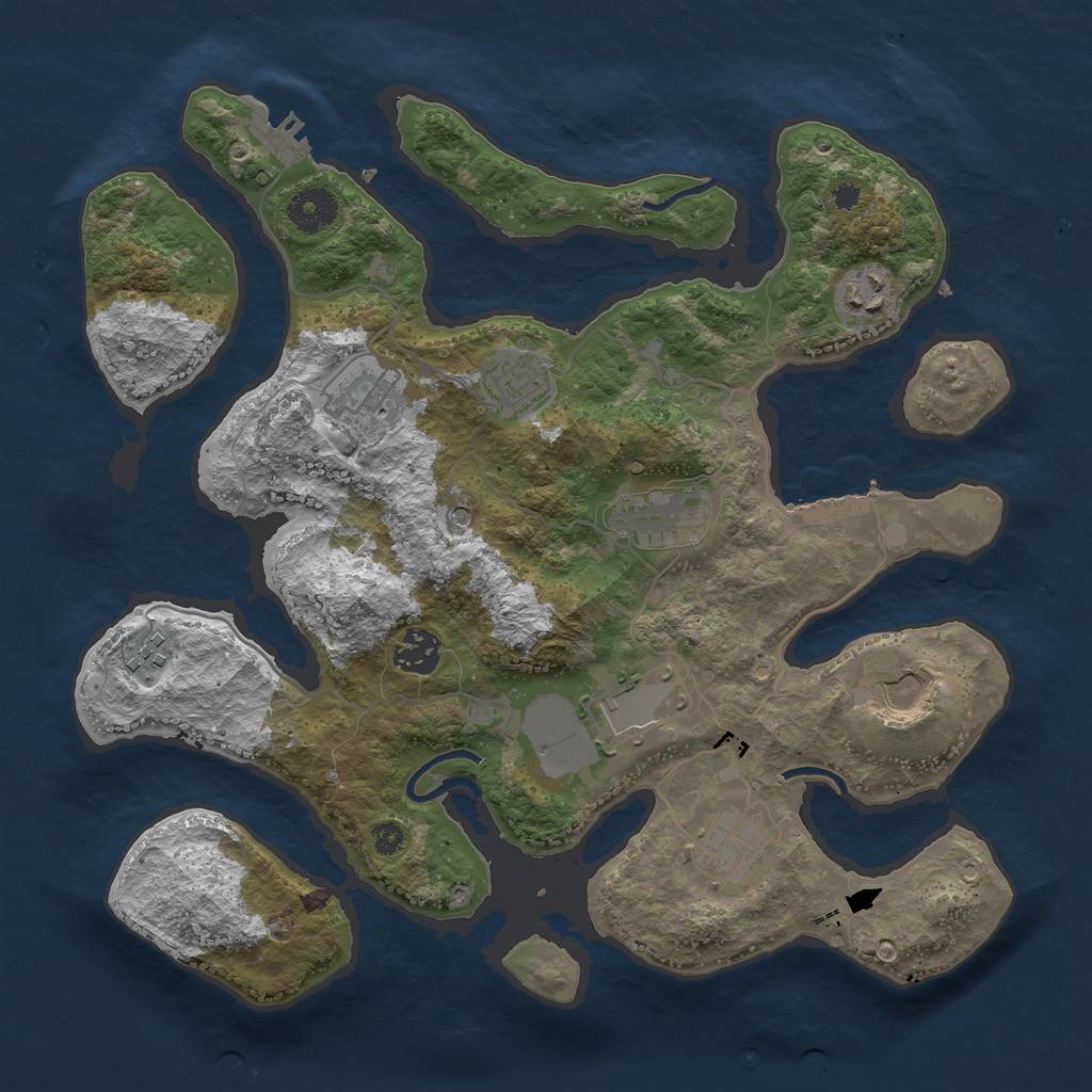 Rust Map: Procedural Map, Size: 3500, Seed: 7570763, 14 Monuments