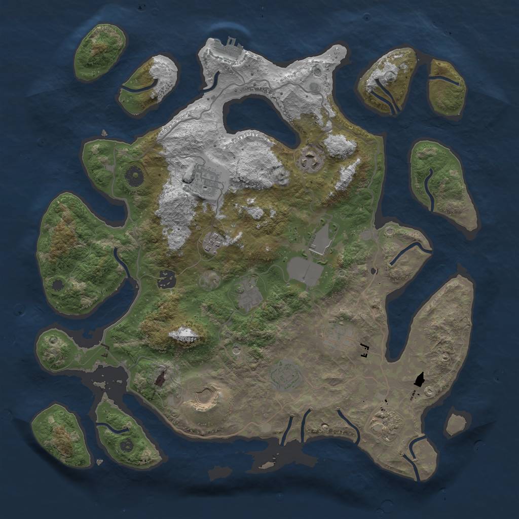 Rust Map: Procedural Map, Size: 4000, Seed: 81281, 14 Monuments