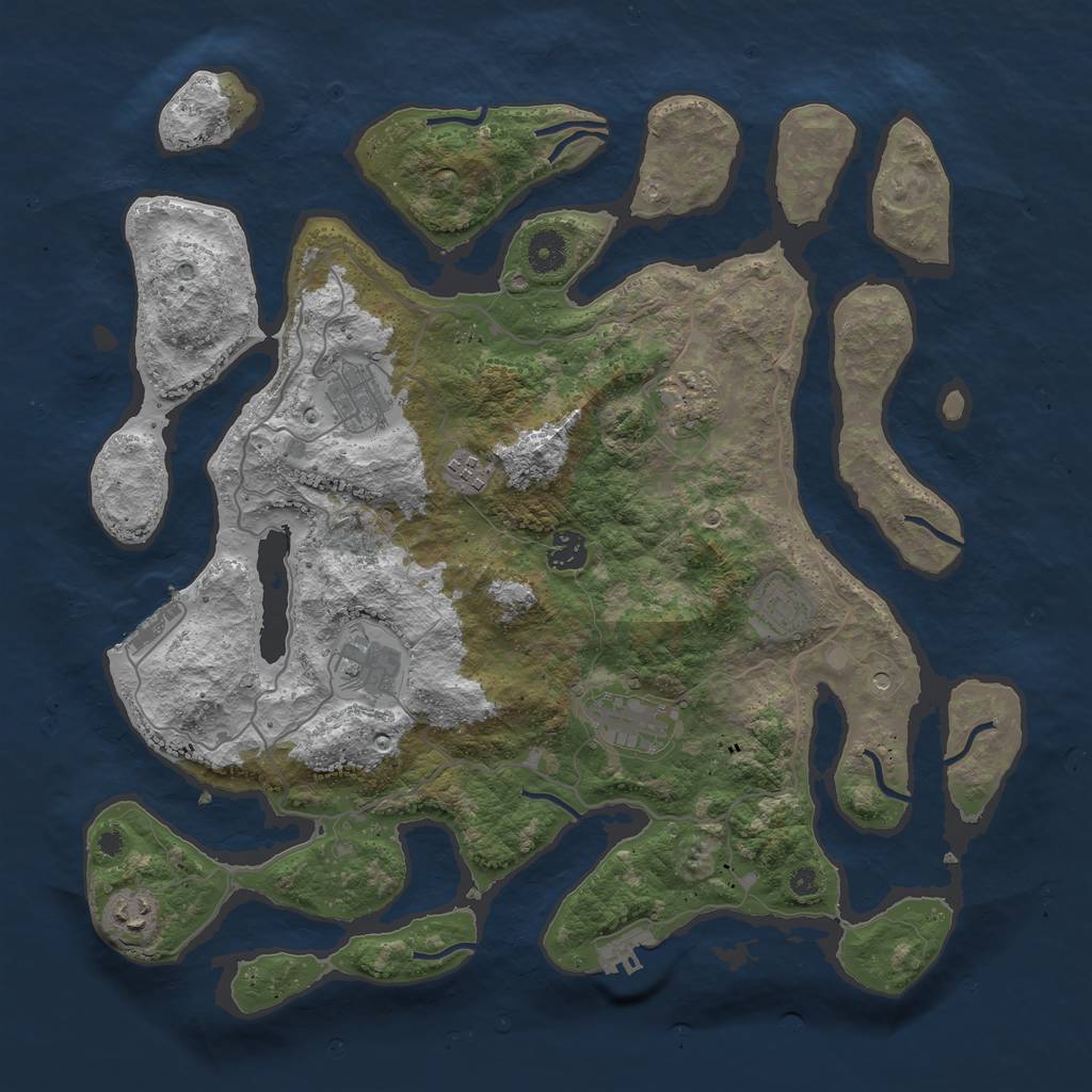 Rust Map: Procedural Map, Size: 4000, Seed: 238, 13 Monuments