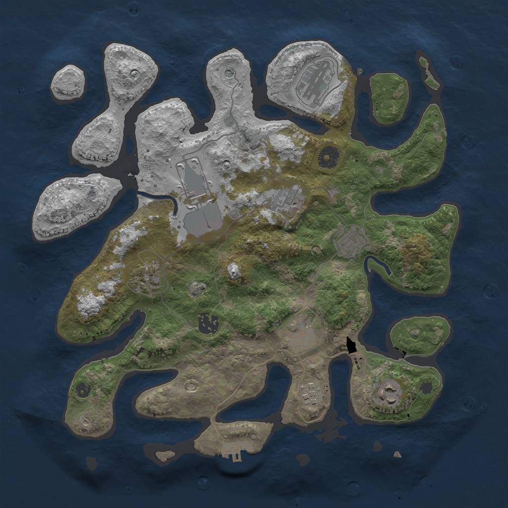 Rust Map: Procedural Map, Size: 3500, Seed: 52711482, 13 Monuments