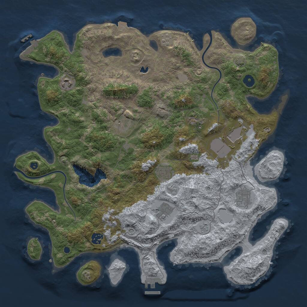 Rust Map: Procedural Map, Size: 4000, Seed: 246, 15 Monuments