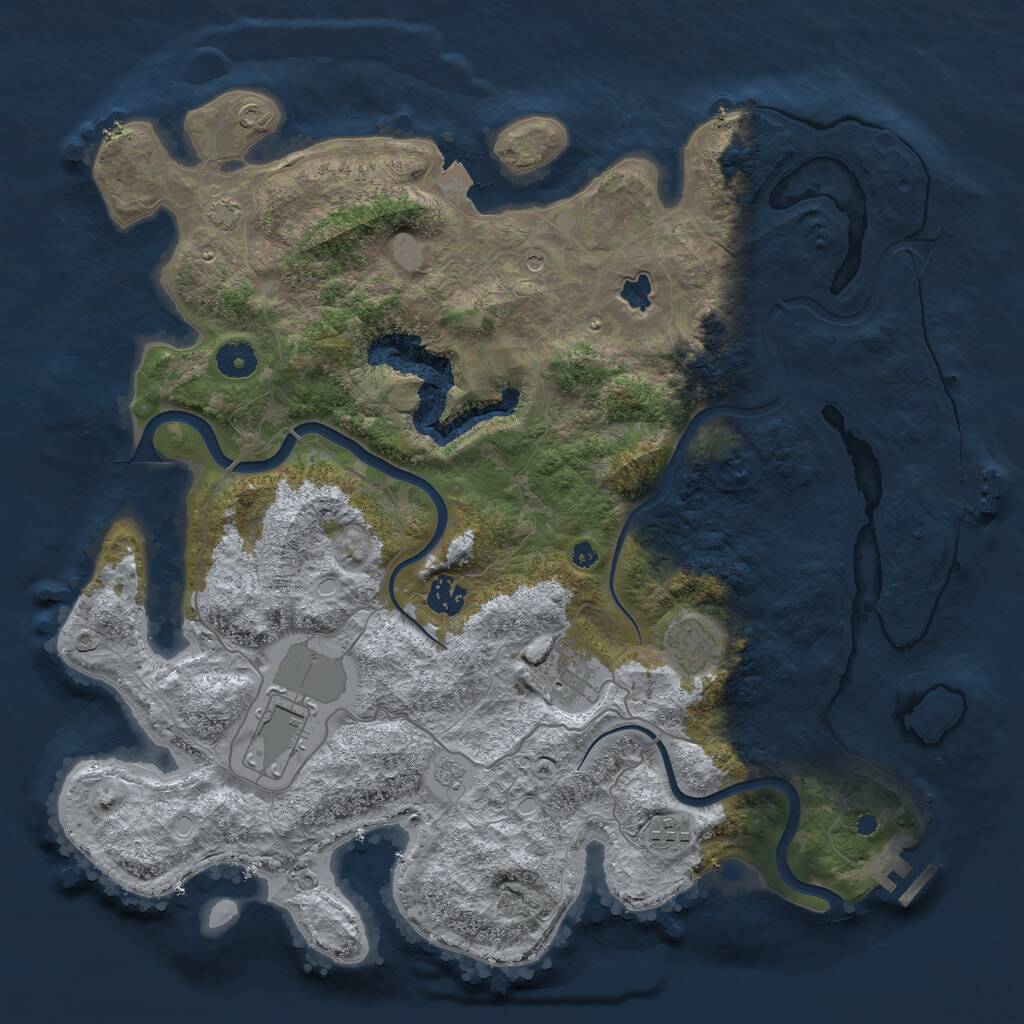 Rust Map: Procedural Map, Size: 4000, Seed: 13342, 11 Monuments
