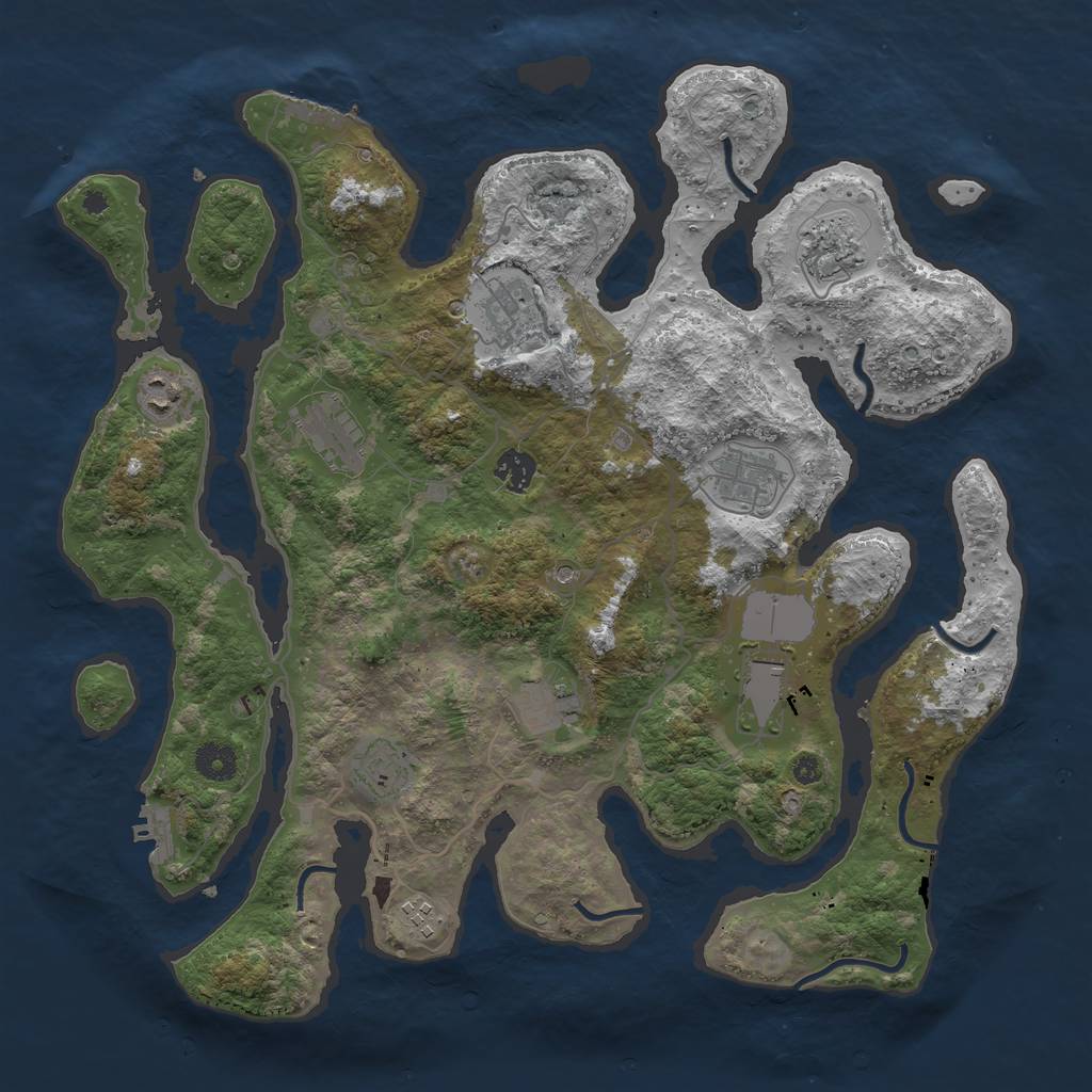 Rust Map: Procedural Map, Size: 4000, Seed: 2094315056, 15 Monuments