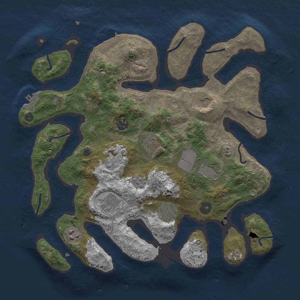 Rust Map: Procedural Map, Size: 3650, Seed: 67781, 13 Monuments