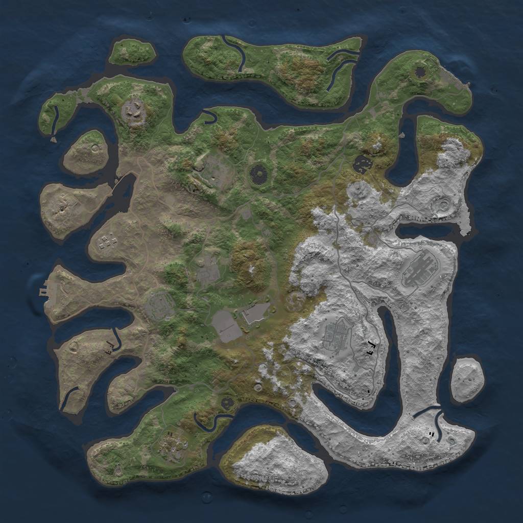 Rust Map: Procedural Map, Size: 4250, Seed: 564566789, 15 Monuments