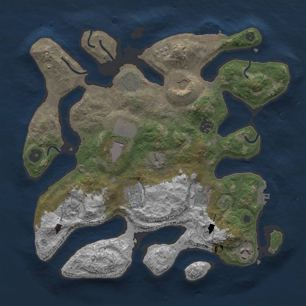 Rust Map: Procedural Map, Size: 3500, Seed: 212410138, 14 Monuments