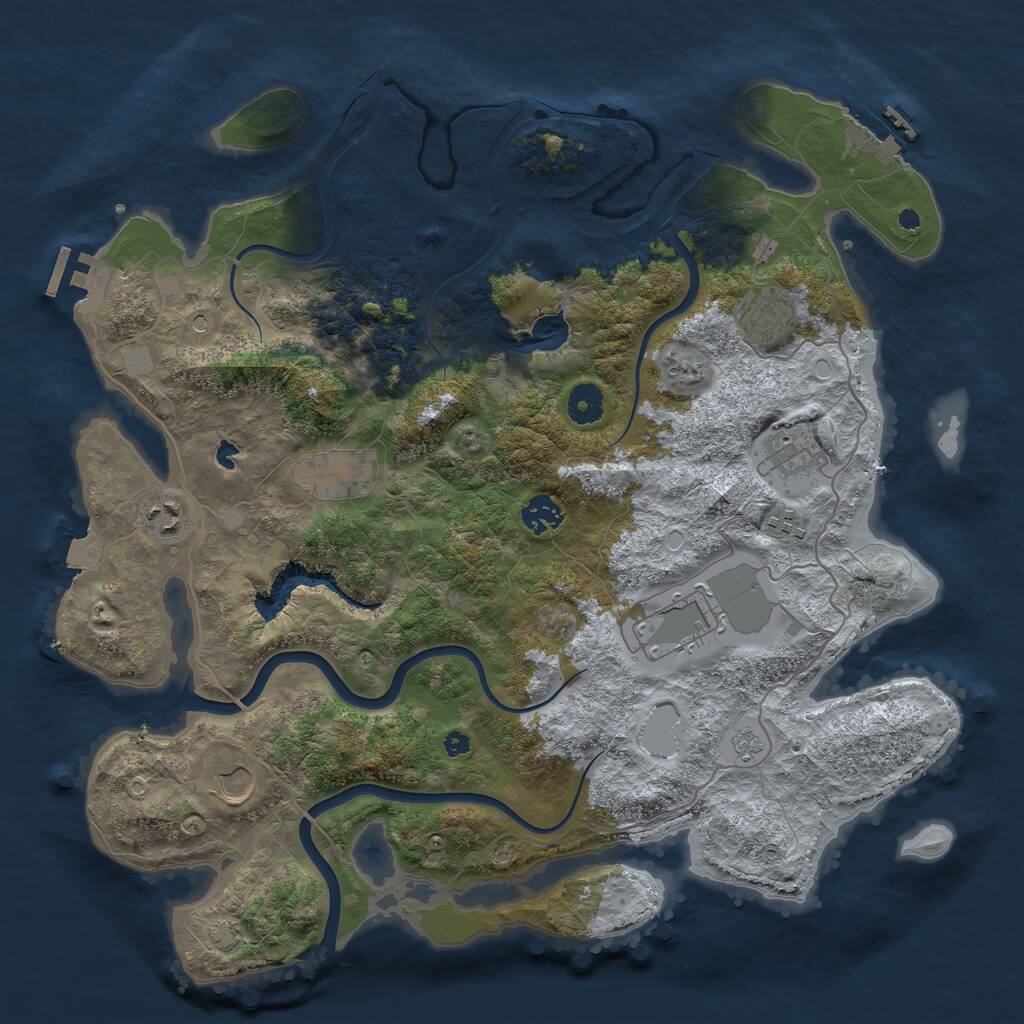 Rust Map: Procedural Map, Size: 4000, Seed: 6565653, 14 Monuments