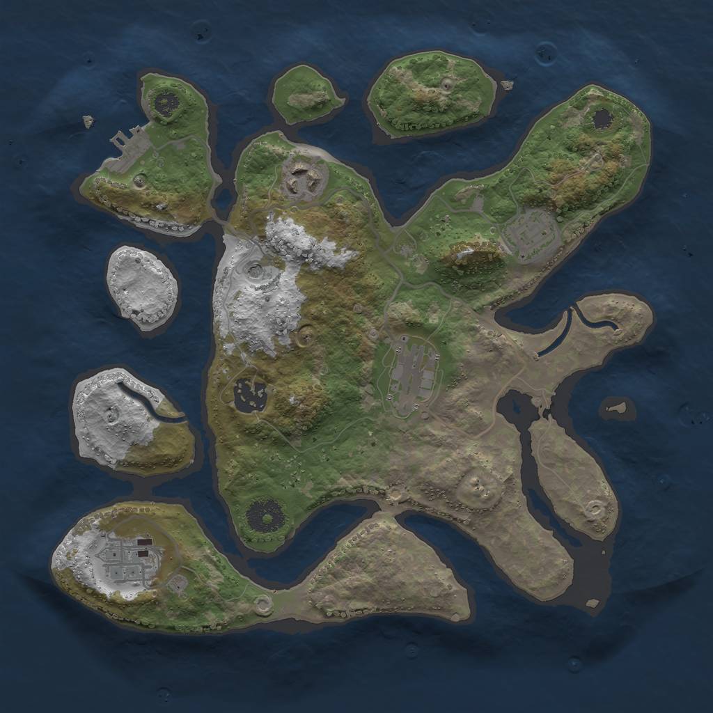 Rust Map: Procedural Map, Size: 3000, Seed: 198, 9 Monuments