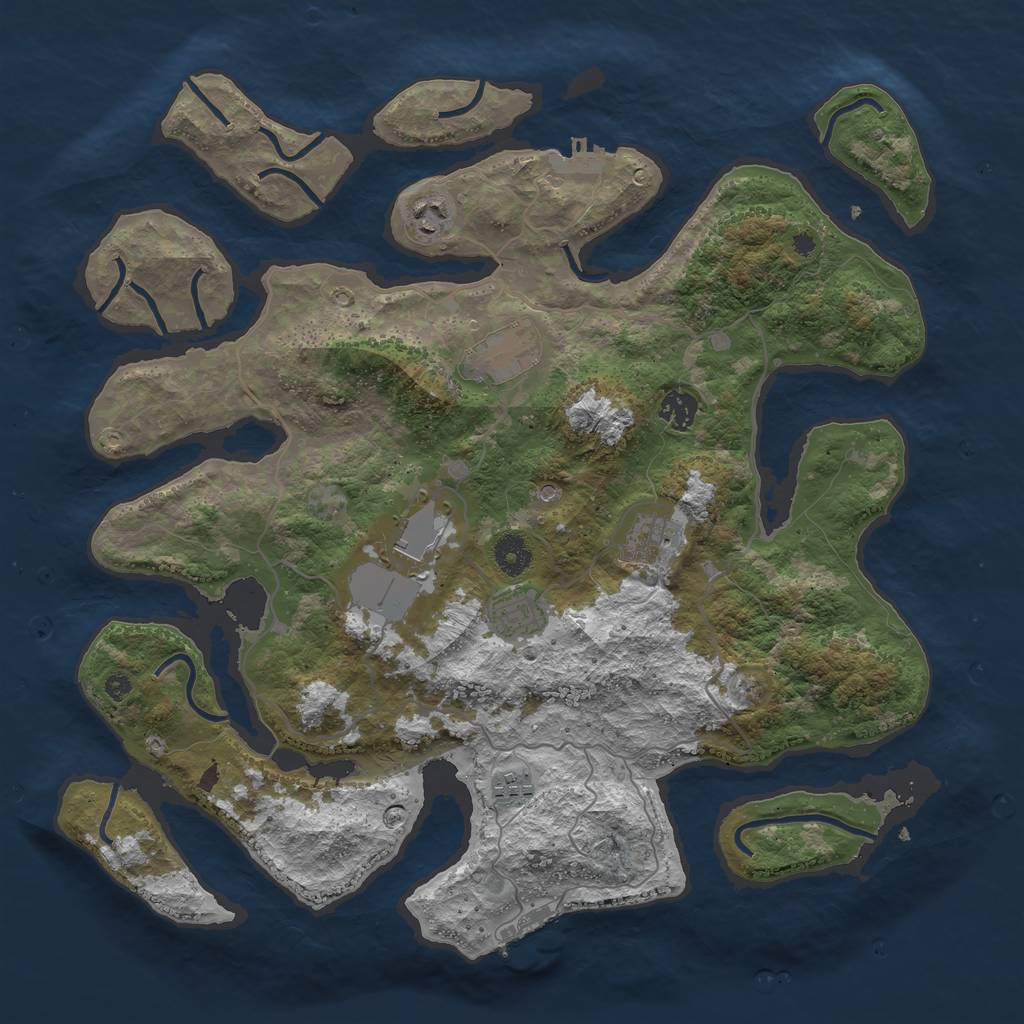 Rust Map: Procedural Map, Size: 4000, Seed: 140477, 12 Monuments