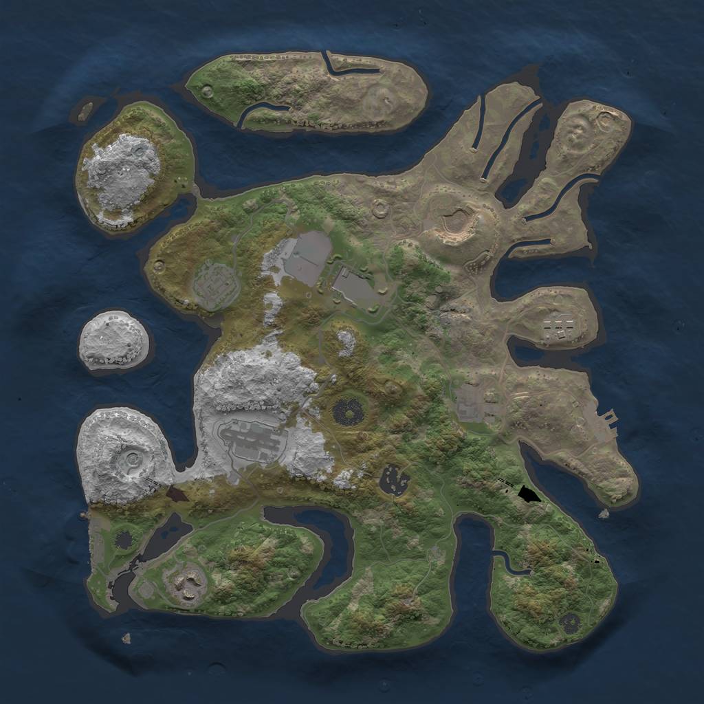 Rust Map: Procedural Map, Size: 3500, Seed: 930992, 13 Monuments